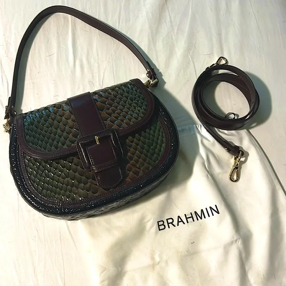 Brahmin Small Cynthia Leather Shoulder Bag - Hunter Amaya - Picture 1 of 8
